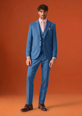 Dormeuil Exel Unique Stretch Wool Fabric - F Blue