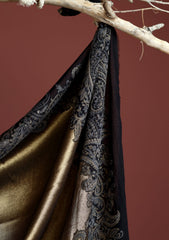 Pashmina Zari Jamawar Shawl D - 63 - Black