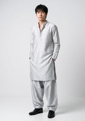 Elite Men Raw Silk Fabric  - Off White