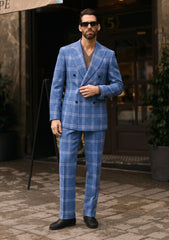 Holland & Sherry Merino Wool Fabric - L Blue