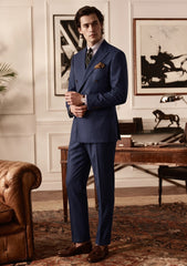 Loro Piana Zenit Cashmere Vicuna Wool & Silk Fabric - D Blue