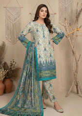 Winter - Riwaj - Printed Pashmina - 3 Pcs Suit - D#11 - L Green