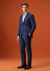 Dormeuil Amadeus Finest Super 180's Wool Fabric - D Blue