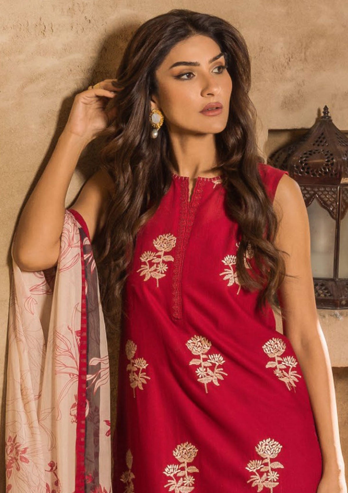Lawn Collection - Sahar - Mirage - Embroidered - SML24#03 - Red