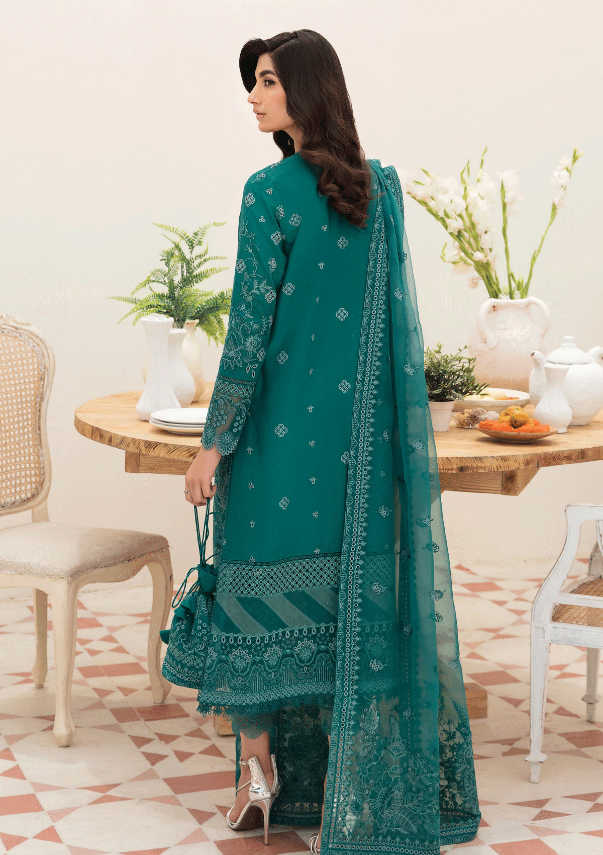 Lawn Collection - Afrozeh - Chikankari - TIFFANY BLUE - D#4