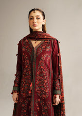 Winter Collection - Hussain Rehar - Khaddar Shawl - Ruby
