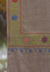 Wool Ari Work Shawl D - 31 - L BROWN