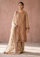 Formals - Fancy Georgette Chiffon Embroidered - 3 Pcs Suit - D#01 - Skin