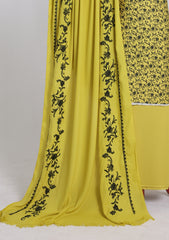 Winter - Riwaj - Printed Cotray Suit - Wool Shawl - D#08 - Lemon