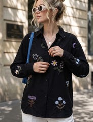 Pret - Moven - Indigo Cotton Linen Women's Shirt - Black
