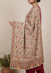 Winter - Riwaj - Pashmina Kani Jamawar 3 Pcs Suit - D#02 - Maroon