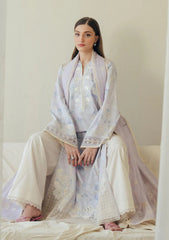 Lawn - Afrozeh - Daybreak - Printed Kari 26 - FWU#0014 - DOVEMIST