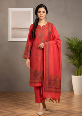 Winter - Riwaj - Pashmina Kaani Jamawar Suit - D#43 - Red