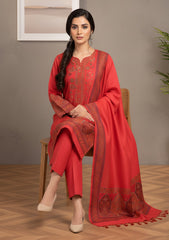 Winter - Riwaj - Pashmina Kaani Jamawar Suit - D#43 - Red