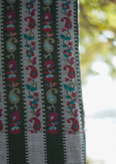 Pure Pashmina Kaani Jamawar Shawl D - 93 - D Green