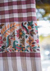 Pure Pashmina Kaani Jamawar Shawl D - 97 - S Brown