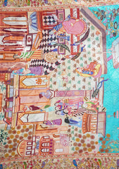 Digital Printed Wool Shawl D - 05 - Red