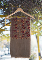 Wool Ari Work Shawl D - 1 - Brown