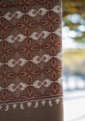 Wool Ari Work Shawl D - 1M - Brown