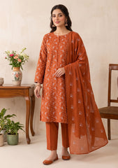 Winter - Rubaaiyat - Pashmina Embroidered 26 - D#09 - Rust