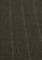 Tweed Selvage Check Woollen Fabric - D Brown