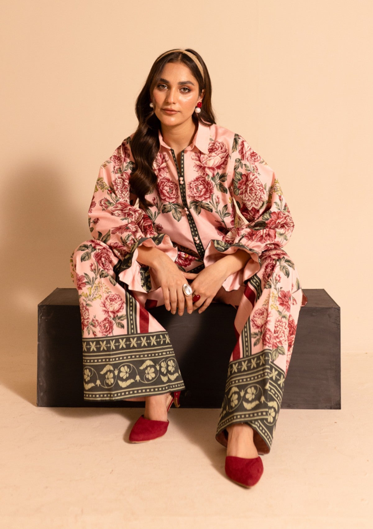 Pret Collection - Fozia Khalid - Basics - Print Edit - CORAL