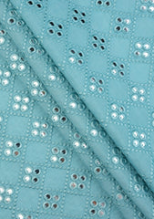 Elite Men Sequence Embroidered Selvage Raw Silk Fabric - L Ferozi