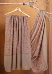 Pashmina Kashmiri Jaaldar Shawl D#150 - L Brown