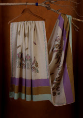 Pashmina Ari Work Shawl D#05 - Off White 1