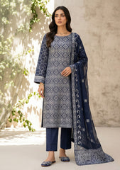 Formals - Riwaj - Fancy Bamber Chiffon - 2 Pcs Suit - CBD#2893 - Navy Blue