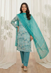 Lawn - Rubaaiyat - Digital Printed 26 - 2 By 2 - D#22 - LS Green