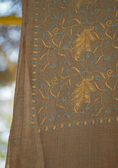 Pashmina Emboridered Shawl D - 136 - G Brown