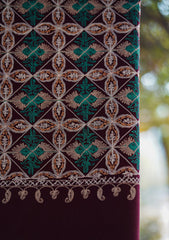 Wool Ari Work Shawl D - 1J - Maroon