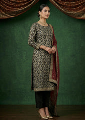 Formals - Riwaj - Fancy Chiffon Jamawar - 2 Pcs Suit - CND#76 - Black
