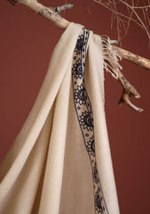 Wool Needle Work Shawl D - 40 - Fawn