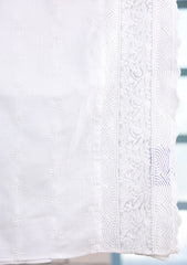 Embroidered Lawn Summer Shawl D#58 - White