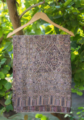 Pure Pashmina Kaani Jamawar Shawl D - 84 - Brown