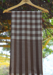 Pashmina Check Work Shawl D - 07 - Skin