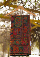 Pure Pashmina Kaani Jamawar Shawl D - 92 - D Green