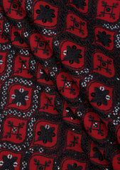 Elite Men Embroidered Sequence Selvage Chiffon Fabric - B Red