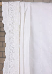 Embroidered Lawn Summer Shawl D#58 - White