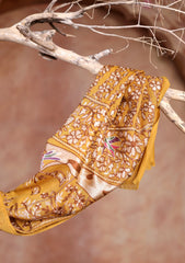 Pashmina Ari Jaaldar Scarf D#04 - Mustard
