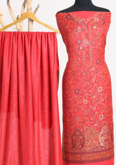 Winter - Riwaj - Pashmina Kaani Jamawar Suit - D#43 - Red
