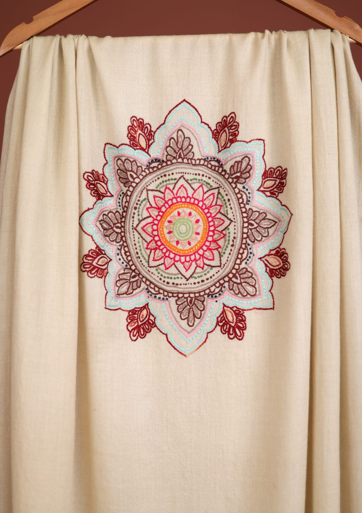 Wool Needle Work Shawl D - 40