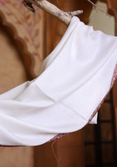 Pashmina Kashmiri Border Scarf D#30 - Off White
