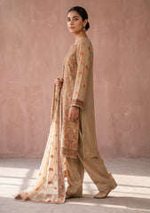 Formals - Fancy Georgette Chiffon Embroidered - 3 Pcs Suit - D#01 - Skin