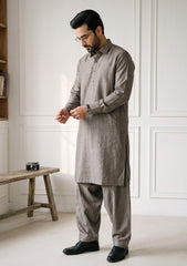 Elite Men Raw Silk Fabric  - L Brown
