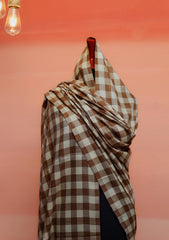 Pashmina Check Work Shawl D - 07 - Skin