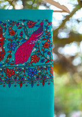 Pashmina Emboridered Shawl D - 74 - DS Green