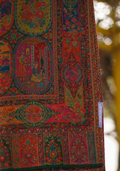 Pure Pashmina Kaani Jamawar Shawl D - 92 - D Green